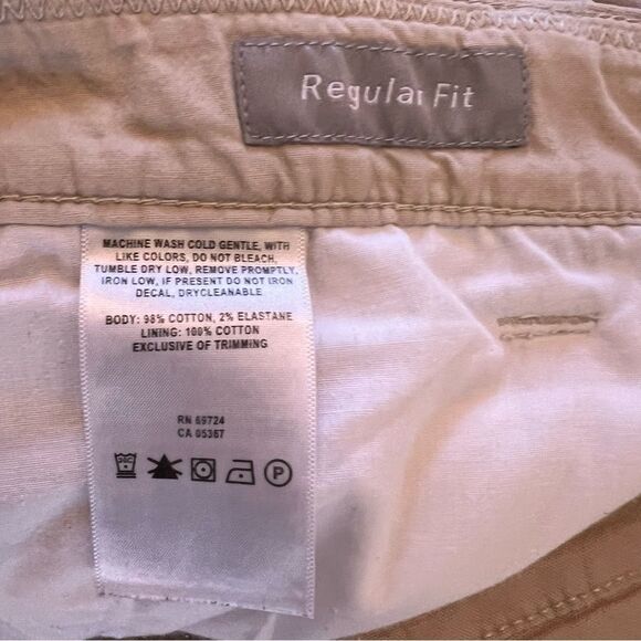 Columbia Pants Men 100% Cotton Khaki Size 36x31 Flat Front Regular Fit - Picture 5 of 9